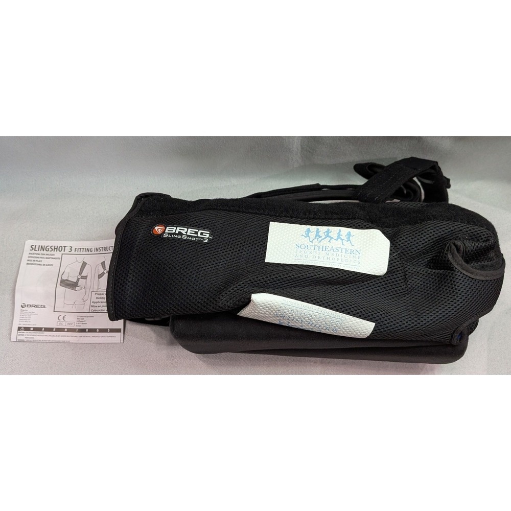 Breg SlingShot 3 Shoulder Sling Unisex Large Black Excellent Abduction Pillow